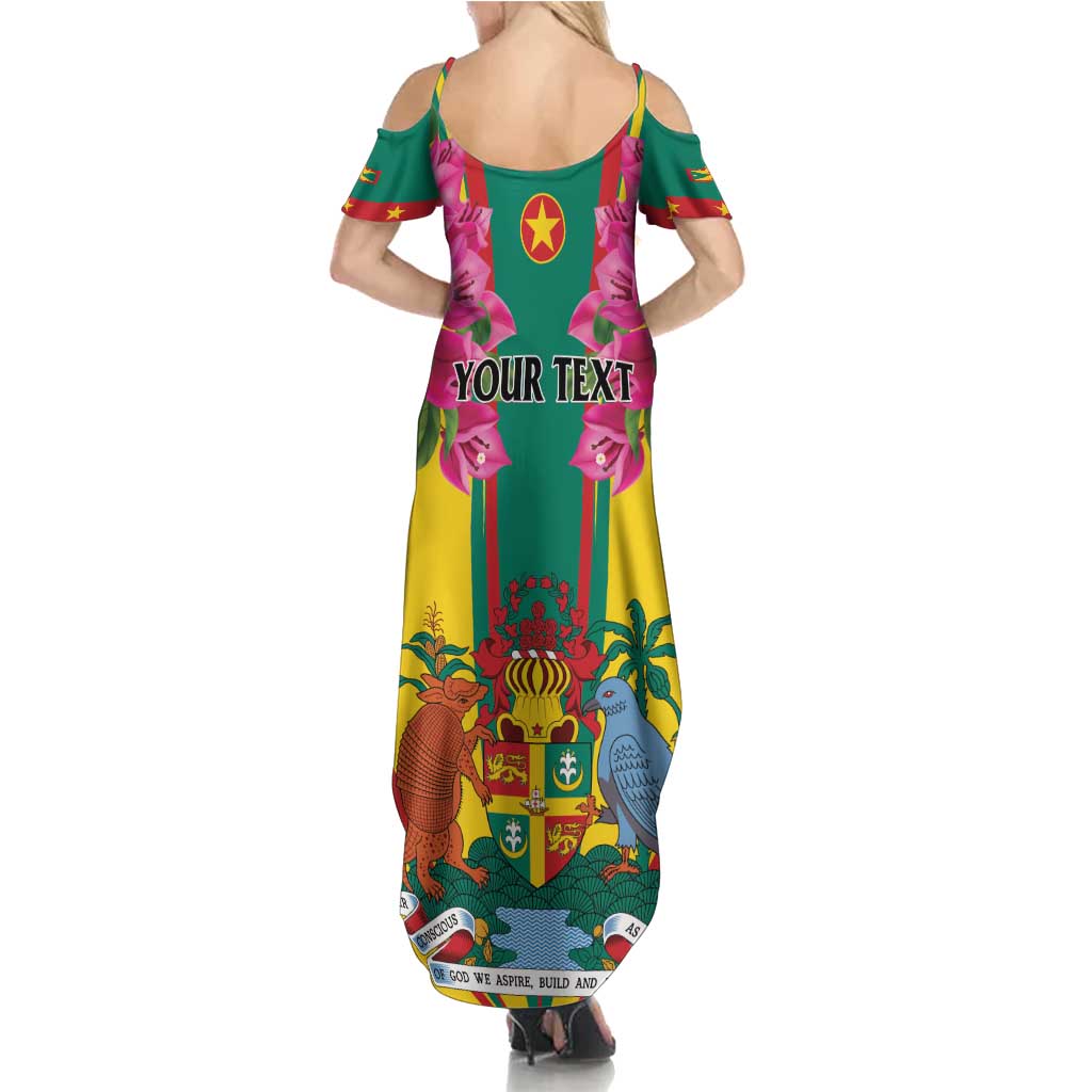 Personalized Carriacou and Petite Martinique Summer Maxi Dress Bougainvillea Flowers - Wonder Print Shop