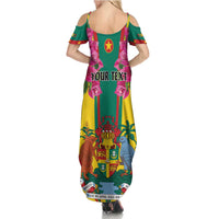 Personalized Carriacou and Petite Martinique Summer Maxi Dress Bougainvillea Flowers - Wonder Print Shop