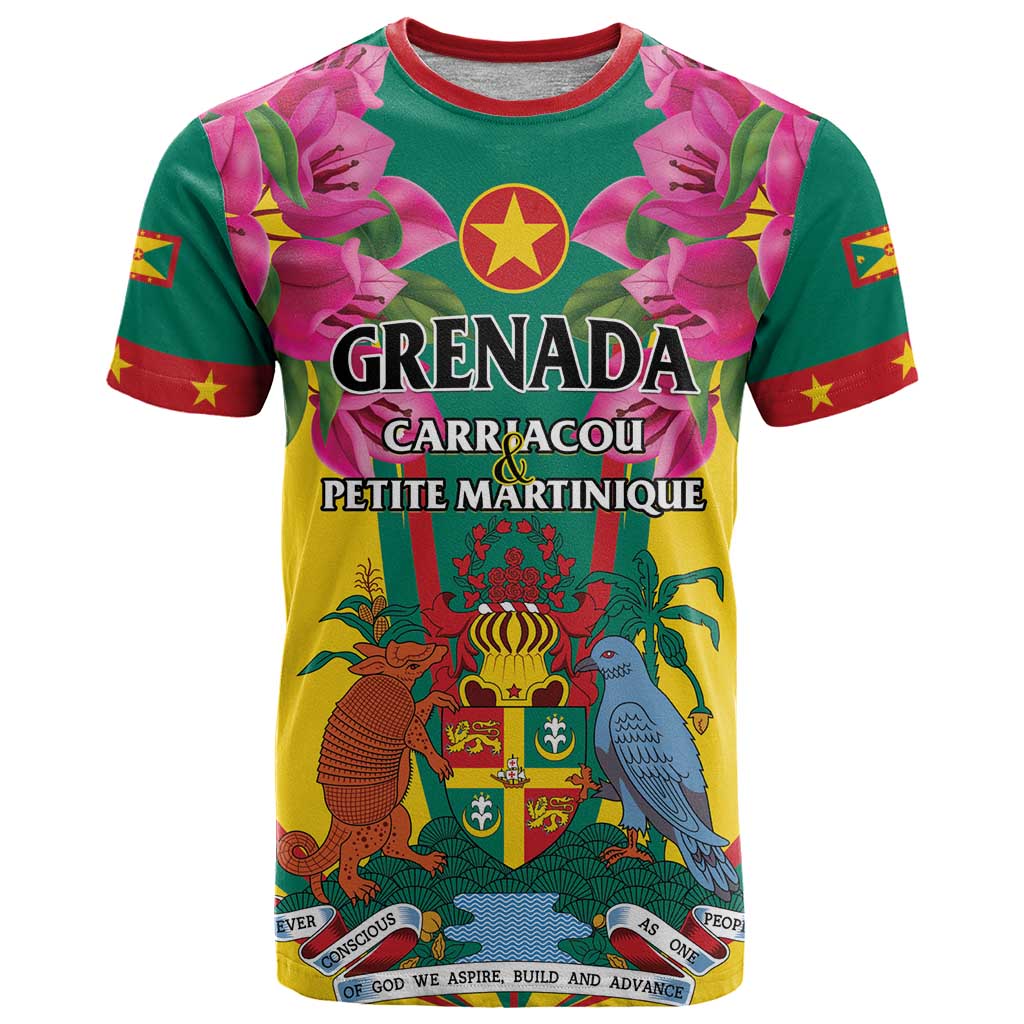Personalized Carriacou and Petite Martinique T Shirt Bougainvillea Flowers - Wonder Print Shop