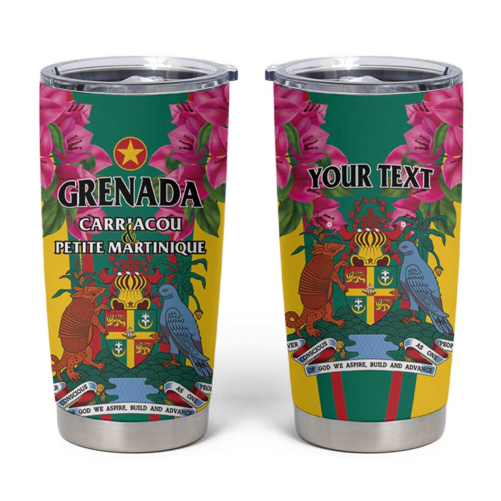 Personalized Carriacou and Petite Martinique Tumbler Cup Bougainvillea Flowers - Wonder Print Shop