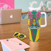 Personalized Carriacou and Petite Martinique Tumbler With Handle Bougainvillea Flowers - Wonder Print Shop