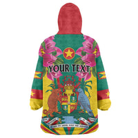 Personalized Carriacou and Petite Martinique Wearable Blanket Hoodie Bougainvillea Flowers - Wonder Print Shop