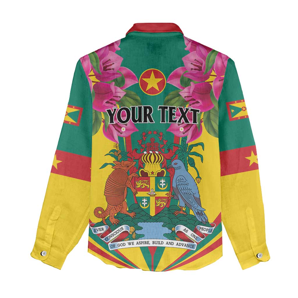 Personalized Carriacou and Petite Martinique Women Casual Shirt Bougainvillea Flowers - Wonder Print Shop