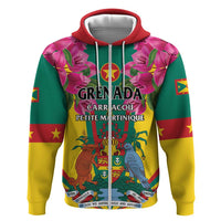 Personalized Carriacou and Petite Martinique Zip Hoodie Bougainvillea Flowers - Wonder Print Shop