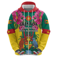 Personalized Carriacou and Petite Martinique Zip Hoodie Bougainvillea Flowers - Wonder Print Shop