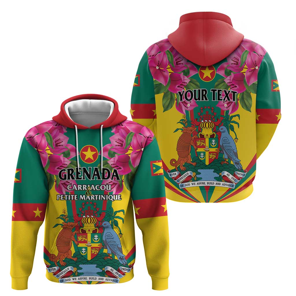 Personalized Carriacou and Petite Martinique Zip Hoodie Bougainvillea Flowers - Wonder Print Shop