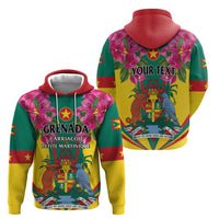 Personalized Carriacou and Petite Martinique Zip Hoodie Bougainvillea Flowers - Wonder Print Shop