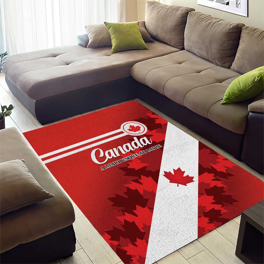 Canada Maple Leaf Area Rug A mari usque ad mare