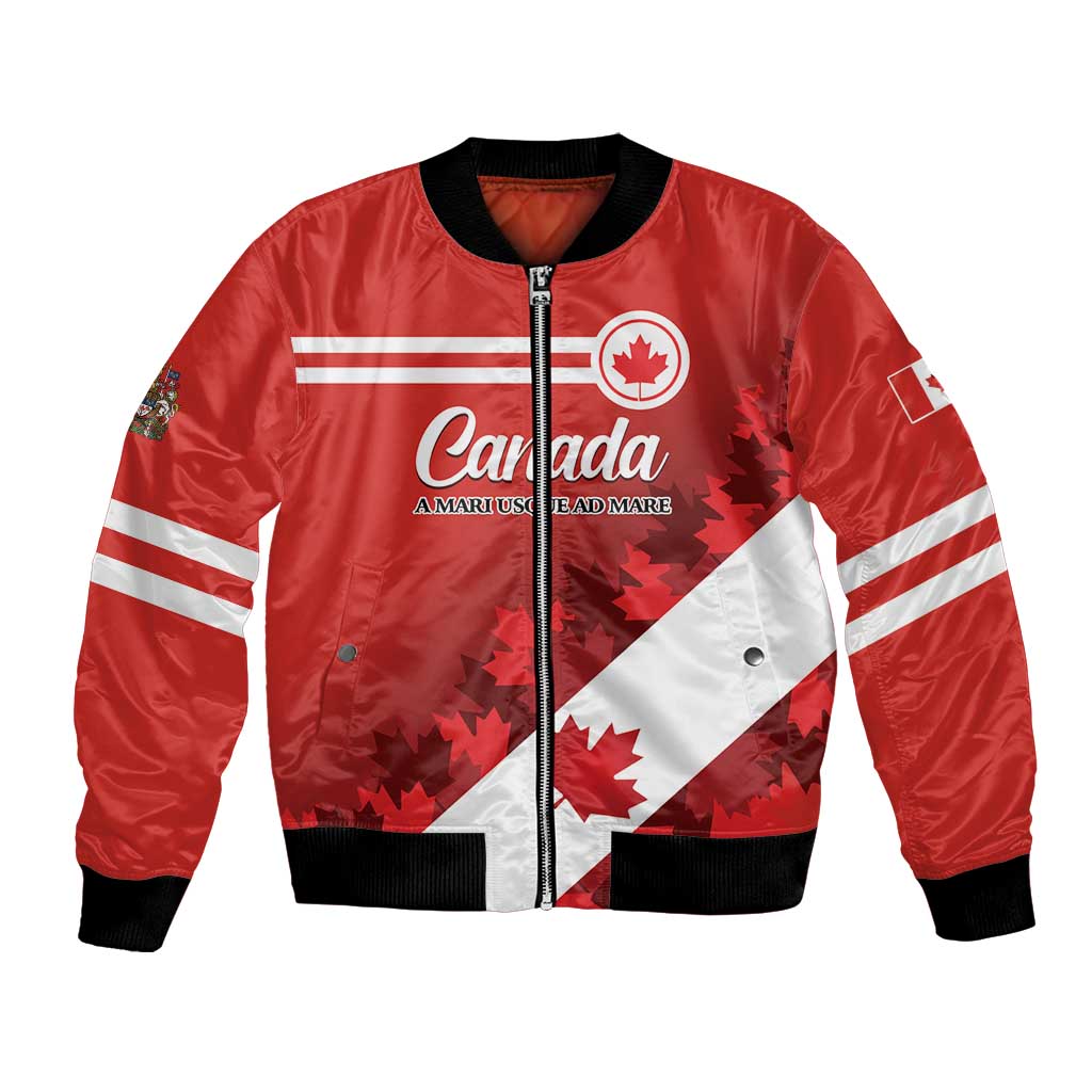 Personalised Canada Maple Leaf Bomber Jacket A mari usque ad mare