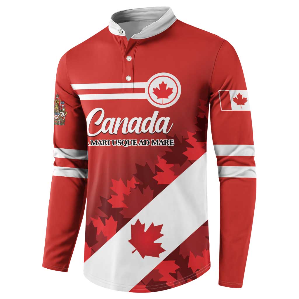 Personalised Canada Maple Leaf Button Sweatshirt A mari usque ad mare