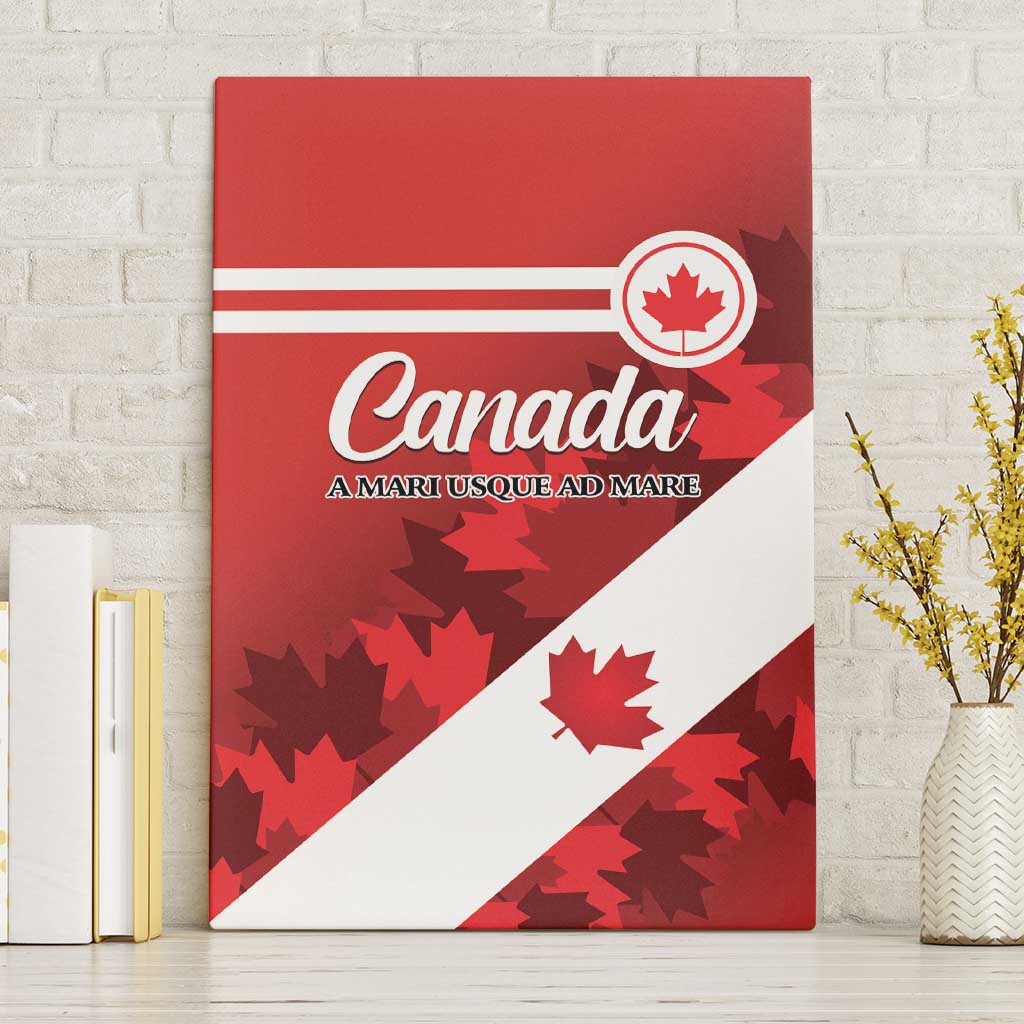 Canada Maple Leaf Canvas Wall Art A mari usque ad mare