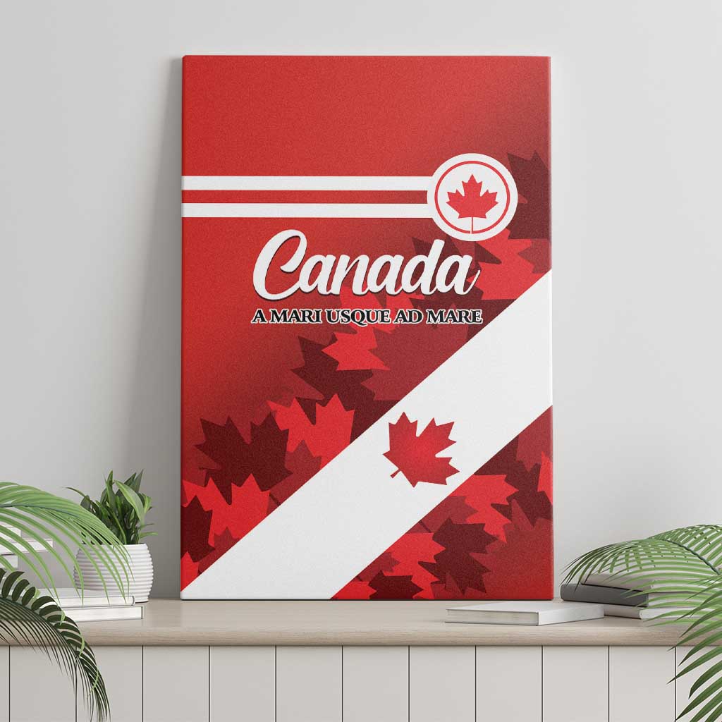 Canada Maple Leaf Canvas Wall Art A mari usque ad mare