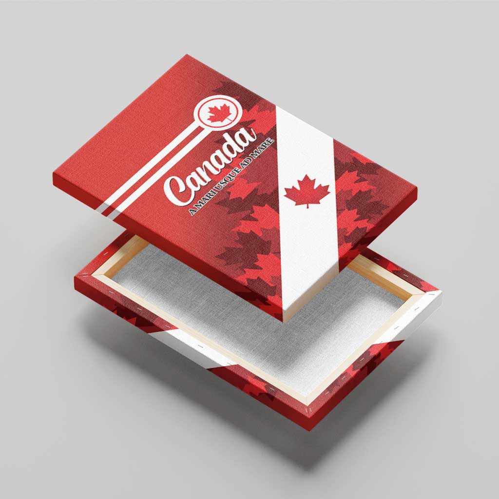 Canada Maple Leaf Canvas Wall Art A mari usque ad mare