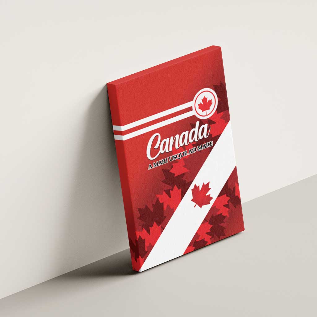 Canada Maple Leaf Canvas Wall Art A mari usque ad mare