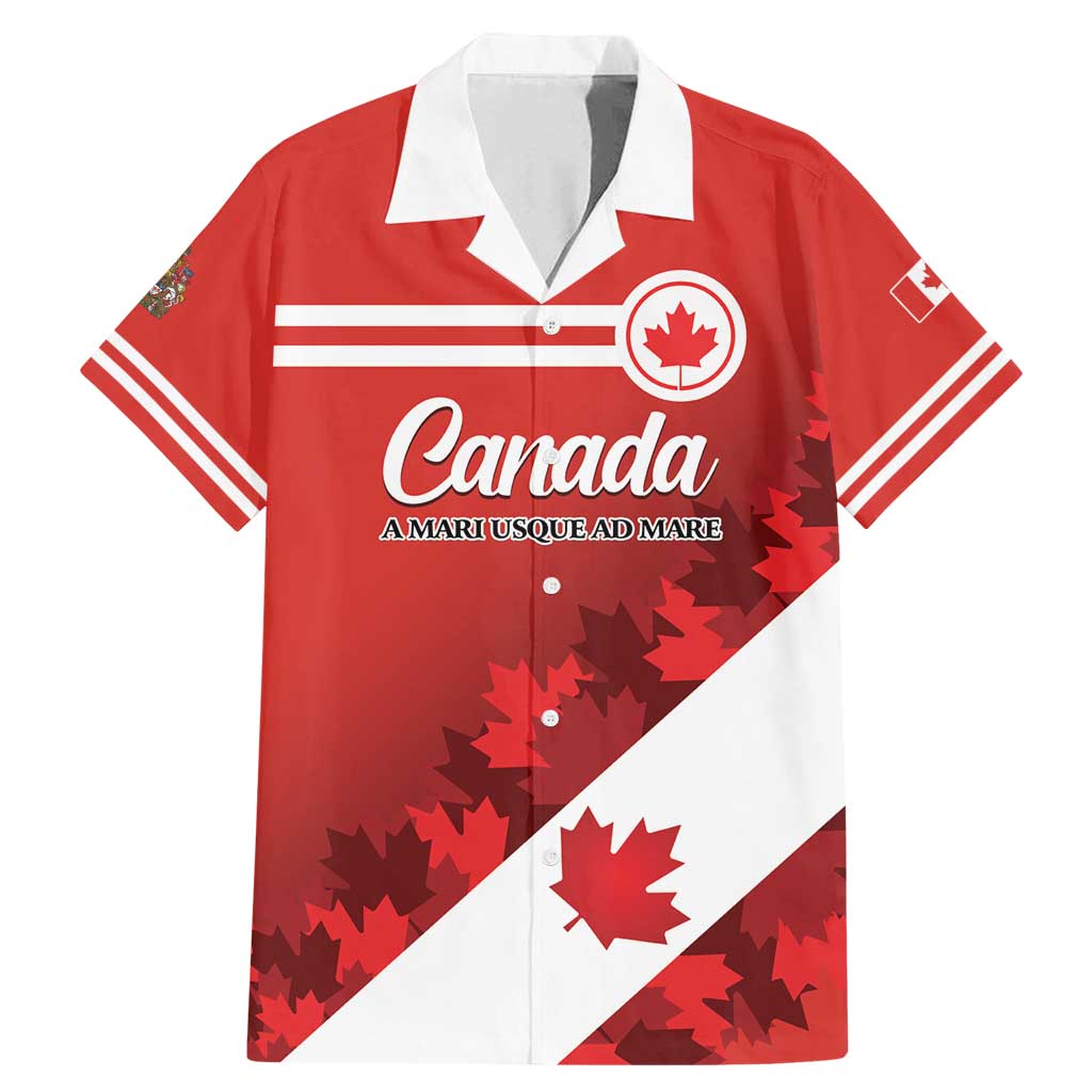 Personalised Canada Maple Leaf Family Matching Mermaid Dress and Hawaiian Shirt A mari usque ad mare