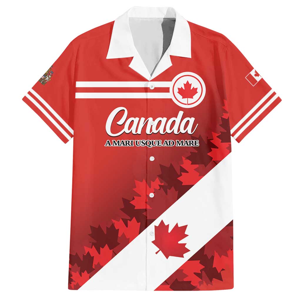 Personalised Canada Maple Leaf Hawaiian Shirt A mari usque ad mare