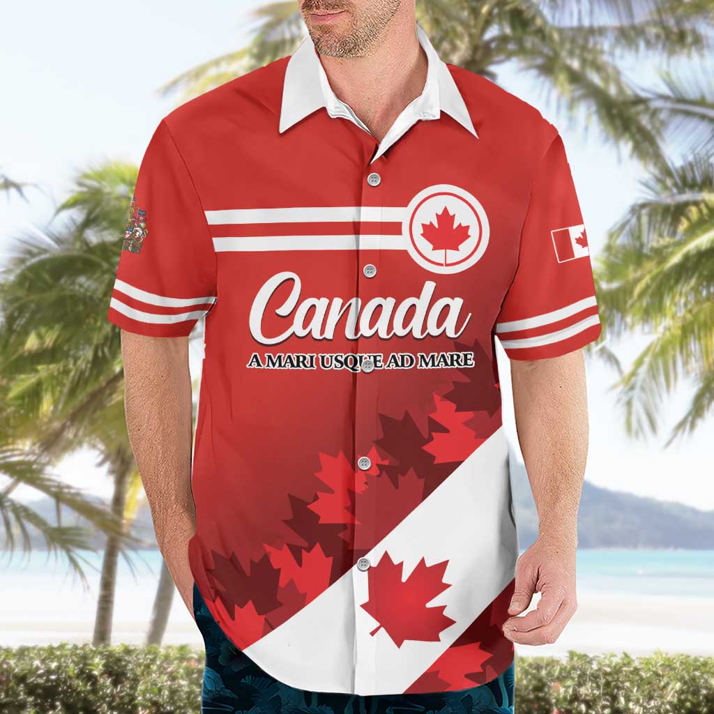 Personalised Canada Maple Leaf Hawaiian Shirt A mari usque ad mare