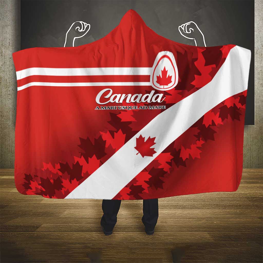 Canada Maple Leaf Hooded Blanket A mari usque ad mare