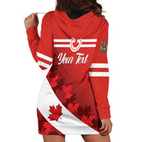 Personalised Canada Maple Leaf Hoodie Dress A mari usque ad mare