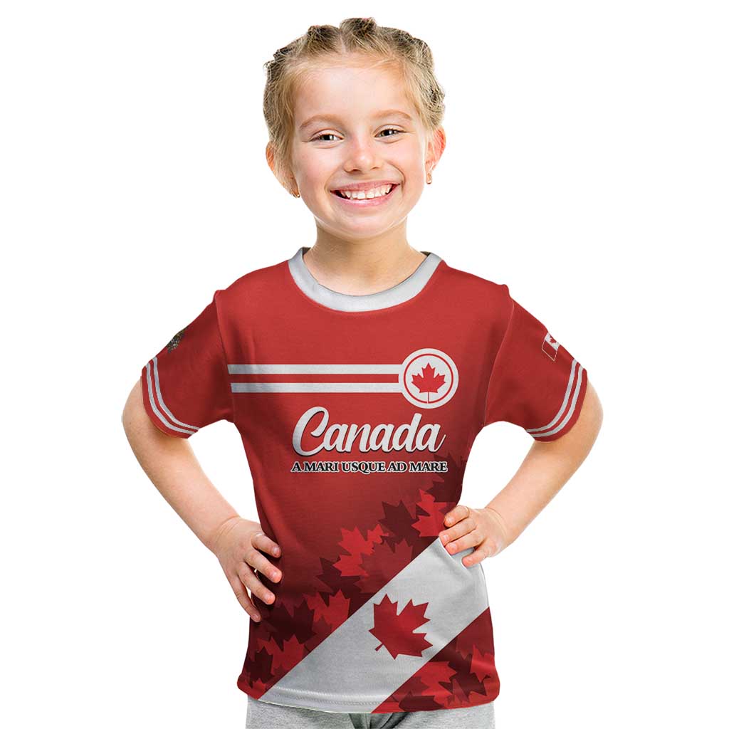 Personalised Canada Maple Leaf Kid T Shirt A mari usque ad mare
