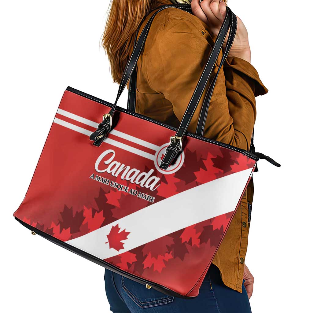 Canada Maple Leaf Leather Tote Bag A mari usque ad mare