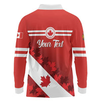 Personalised Canada Maple Leaf Long Sleeve Polo Shirt A mari usque ad mare