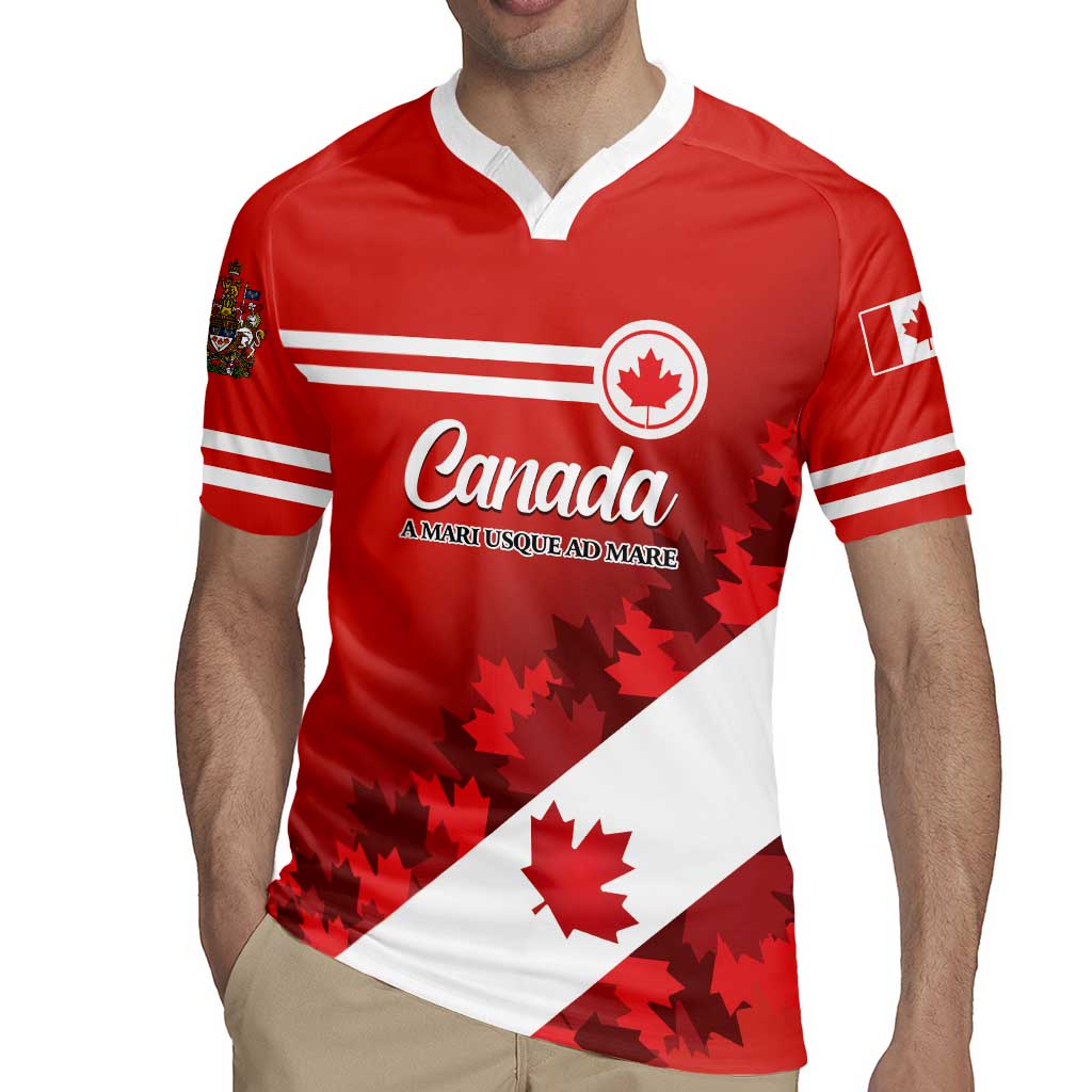 Personalised Canada Maple Leaf Rugby Jersey A mari usque ad mare - Wonder Print Shop