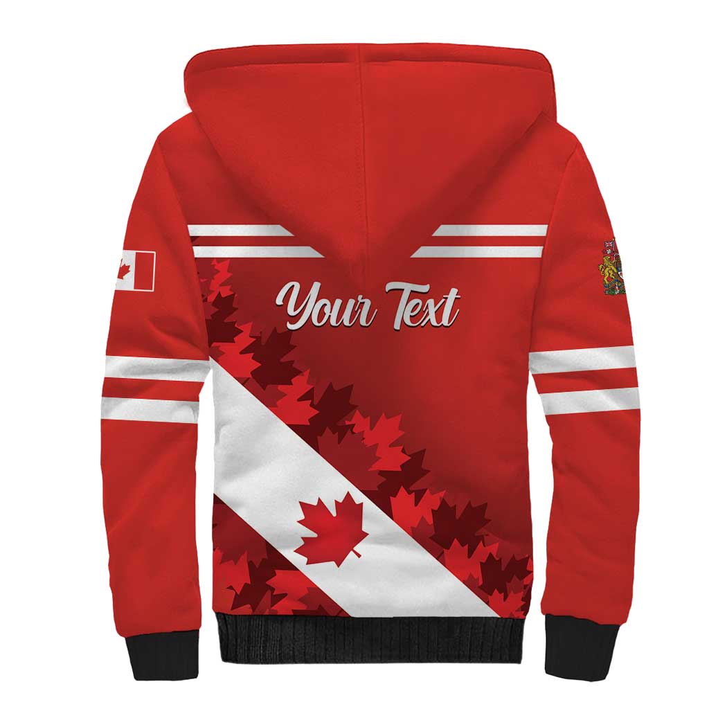 Personalised Canada Maple Leaf Sherpa Hoodie A mari usque ad mare - Wonder Print Shop