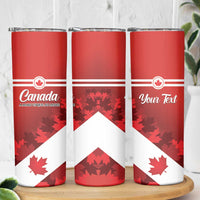 Personalised Canada Maple Leaf Skinny Tumbler A mari usque ad mare - Wonder Print Shop