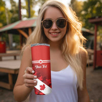 Personalised Canada Maple Leaf Skinny Tumbler A mari usque ad mare - Wonder Print Shop