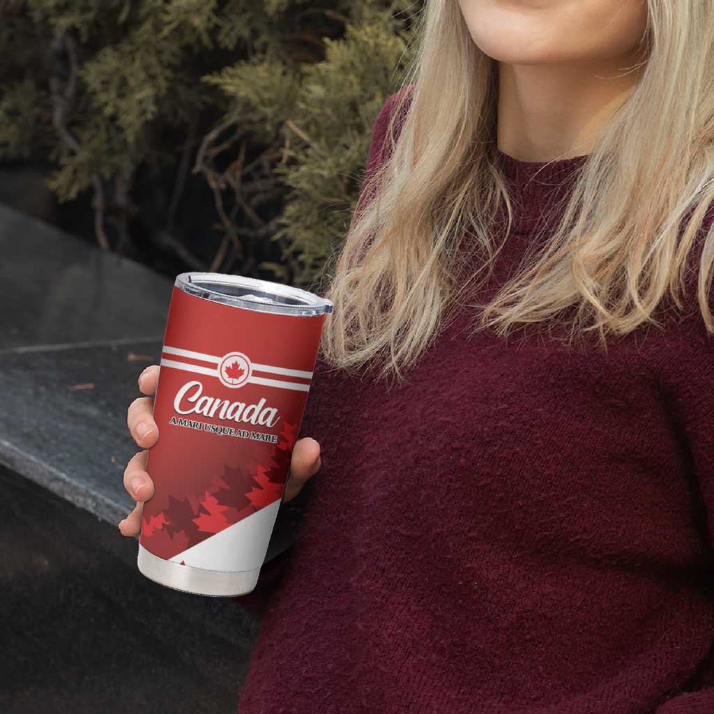 Personalised Canada Maple Leaf Tumbler Cup A mari usque ad mare - Wonder Print Shop