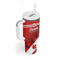 Personalised Canada Maple Leaf Tumbler With Handle A mari usque ad mare - Wonder Print Shop