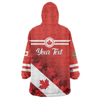 Personalised Canada Maple Leaf Wearable Blanket Hoodie A mari usque ad mare - Wonder Print Shop