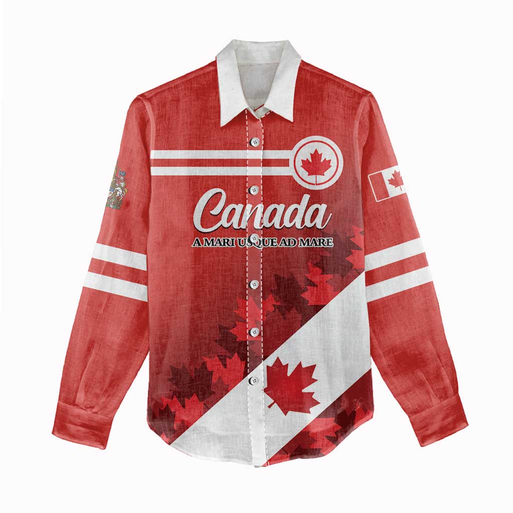 Personalised Canada Maple Leaf Women Casual Shirt A mari usque ad mare - Wonder Print Shop