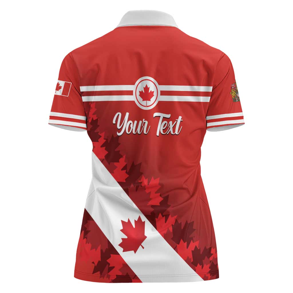 Personalised Canada Maple Leaf Women Polo Shirt A mari usque ad mare - Wonder Print Shop