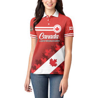 Personalised Canada Maple Leaf Women Polo Shirt A mari usque ad mare - Wonder Print Shop