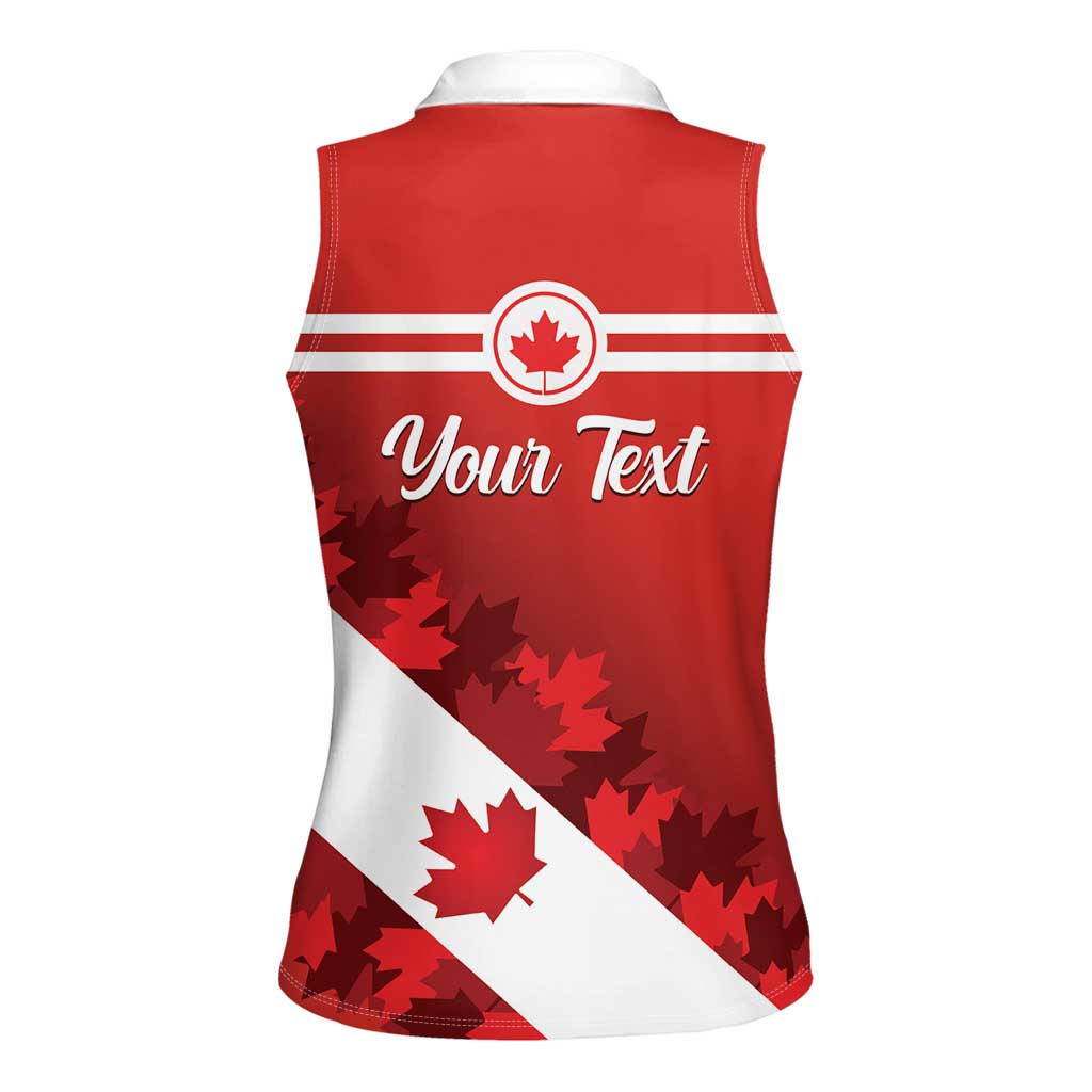 Personalised Canada Maple Leaf Women Sleeveless Polo Shirt A mari usque ad mare - Wonder Print Shop