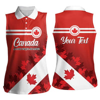 Personalised Canada Maple Leaf Women Sleeveless Polo Shirt A mari usque ad mare - Wonder Print Shop