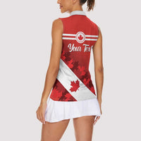 Personalised Canada Maple Leaf Women Sleeveless Polo Shirt A mari usque ad mare - Wonder Print Shop