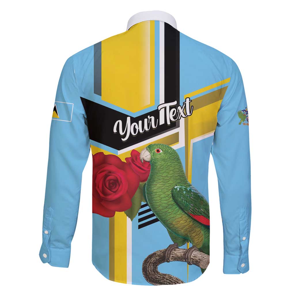 Personalized Saint Lucia Family Matching Long Sleeve Bodycon Dress and Hawaiian Shirt Jacquot Parrot Rosie Floral