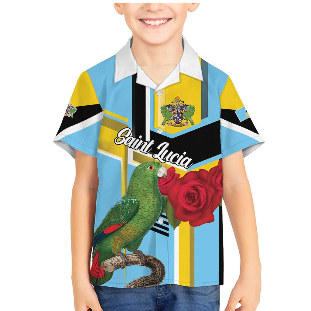 Personalized Saint Lucia Family Matching Mermaid Dress and Hawaiian Shirt Jacquot Parrot Rosie Floral