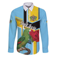 Personalized Saint Lucia Family Matching Short Sleeve Bodycon Dress and Hawaiian Shirt Jacquot Parrot Rosie Floral