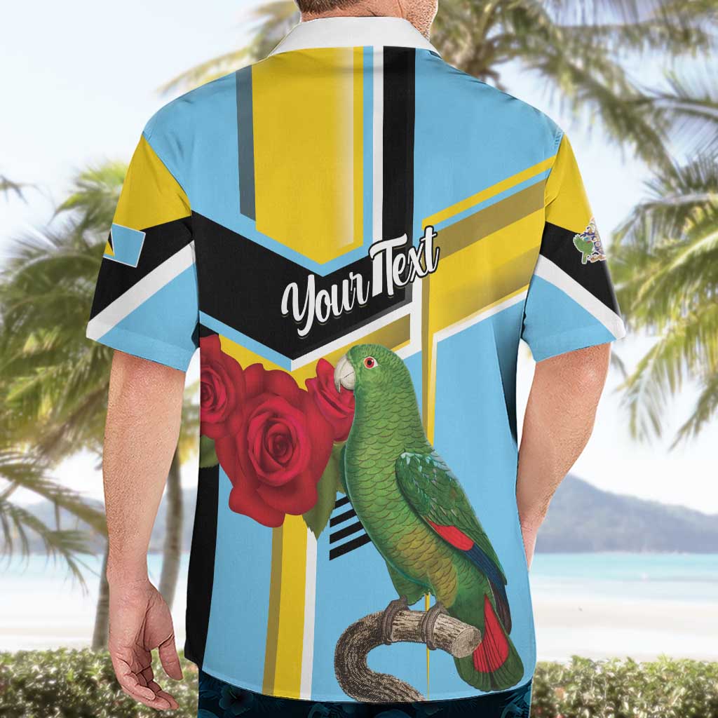 Personalized Saint Lucia Hawaiian Shirt Jacquot Parrot Rosie Floral