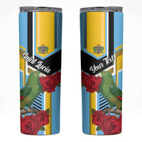Personalized Saint Lucia Skinny Tumbler Jacquot Parrot Rosie Floral - Wonder Print Shop