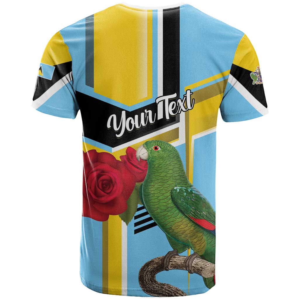 Personalized Saint Lucia T Shirt Jacquot Parrot Rosie Floral - Wonder Print Shop