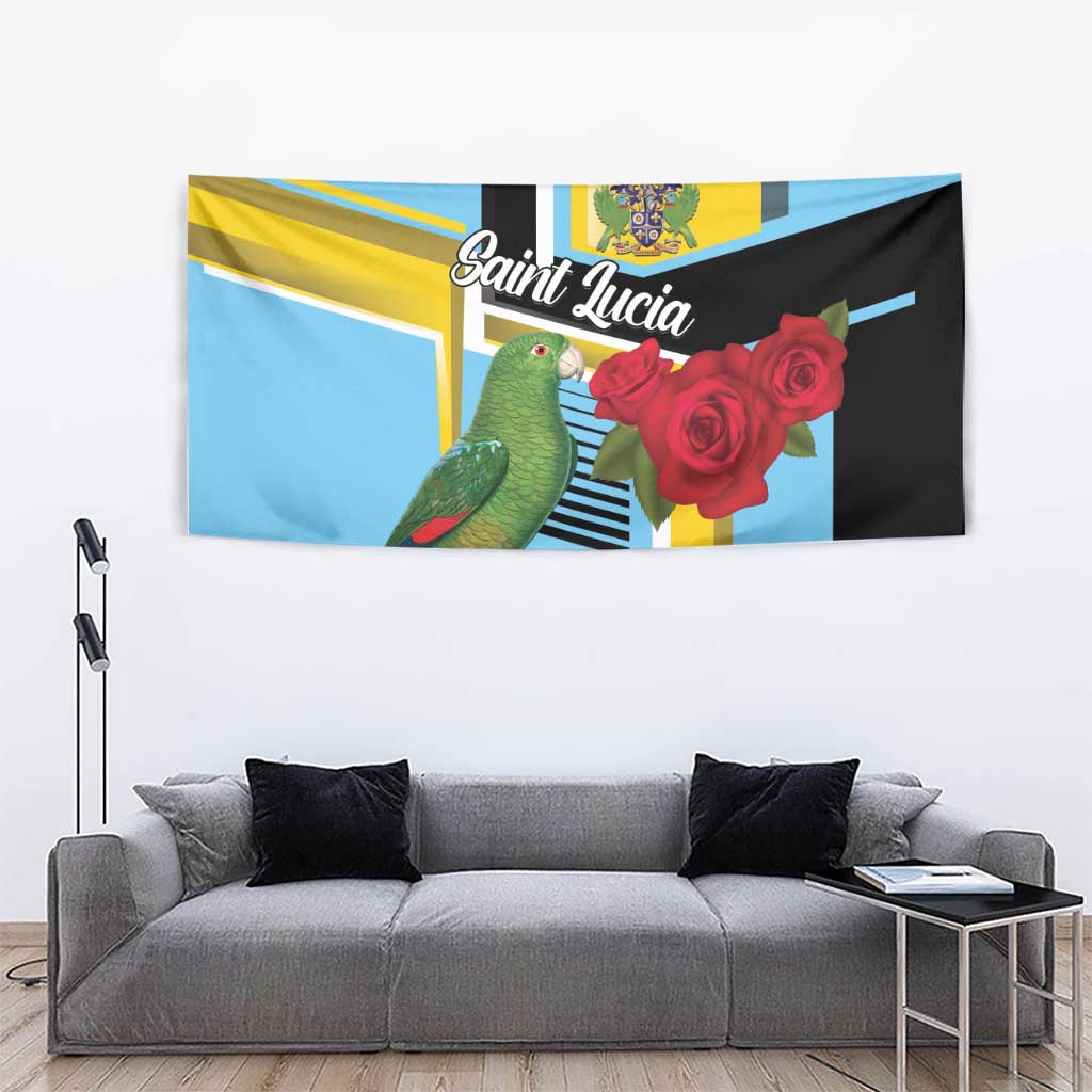 Saint Lucia Tapestry Jacquot Parrot Rosie Floral - Wonder Print Shop