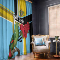 Saint Lucia Window Curtain Jacquot Parrot Rosie Floral - Wonder Print Shop