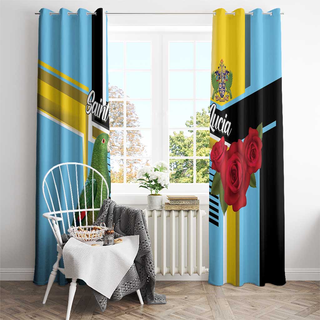 Saint Lucia Window Curtain Jacquot Parrot Rosie Floral - Wonder Print Shop