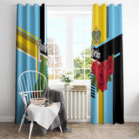 Saint Lucia Window Curtain Jacquot Parrot Rosie Floral - Wonder Print Shop