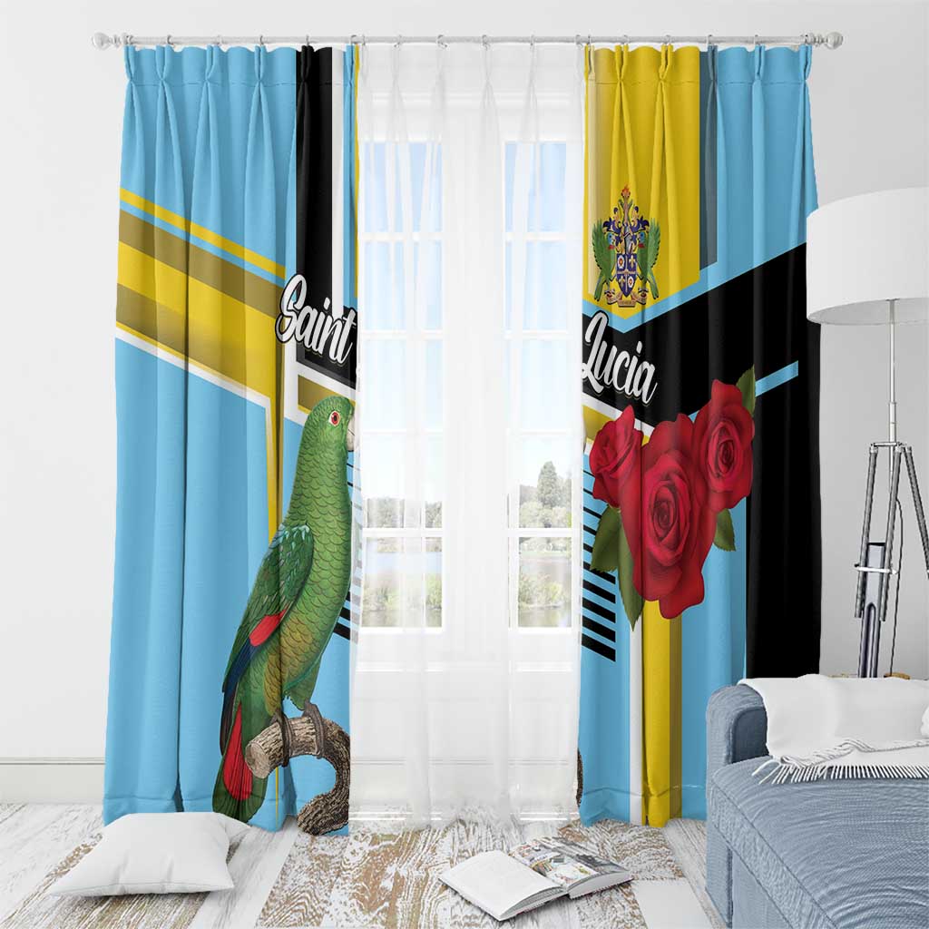 Saint Lucia Window Curtain Jacquot Parrot Rosie Floral - Wonder Print Shop